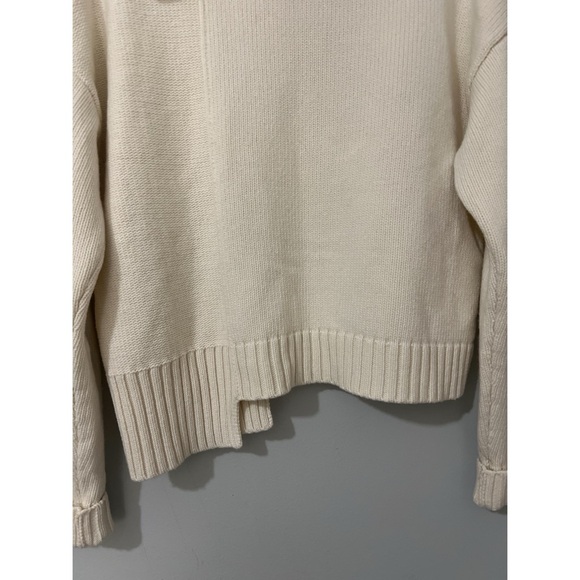WE-AR4 The Asymmetrical Turtleneck Women’s Medium Beige Wool Sweater - Picture 11 of 17